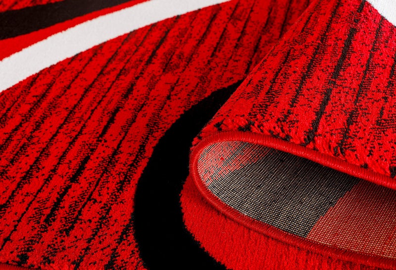 GLORY RUGS Modern Area Rug Swirls Carpet Bedroom Living Room Contemporary Dining Accent Sevilla Collection 4817A (4x6, Red) - Image 5